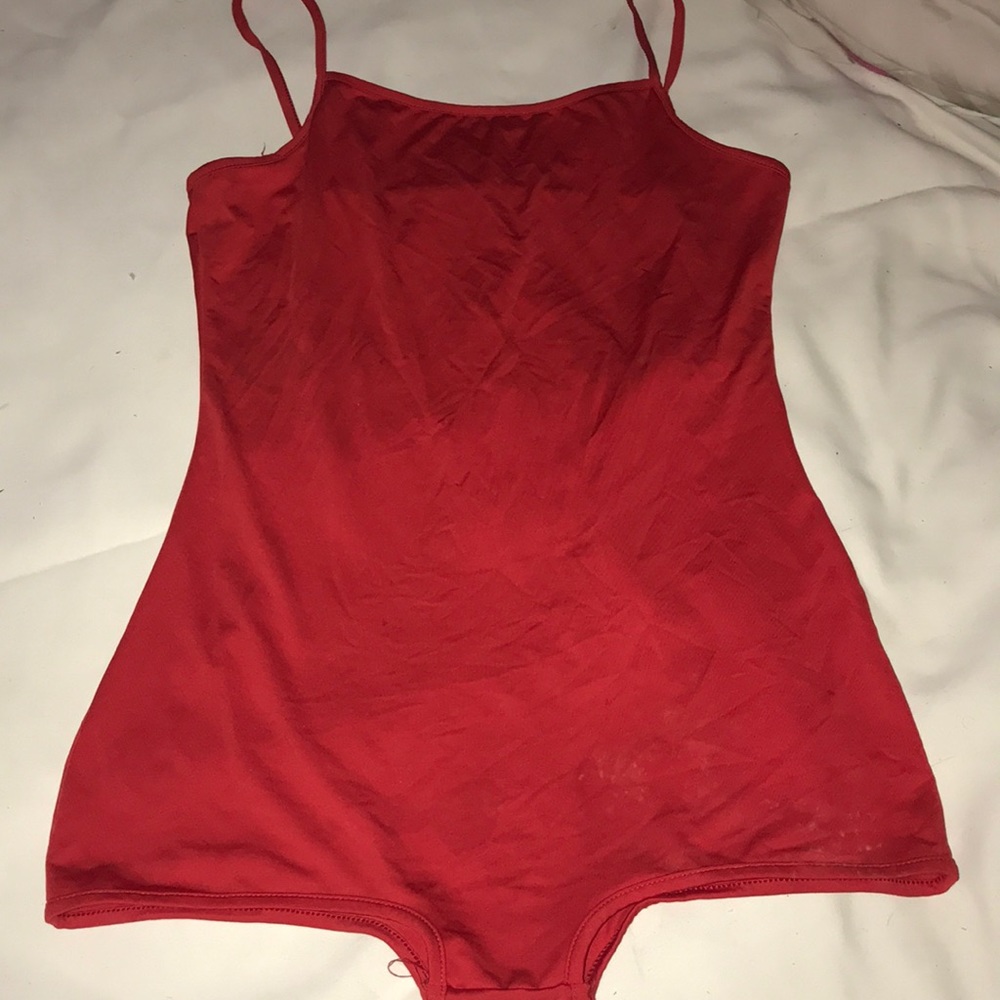 red bodysuit